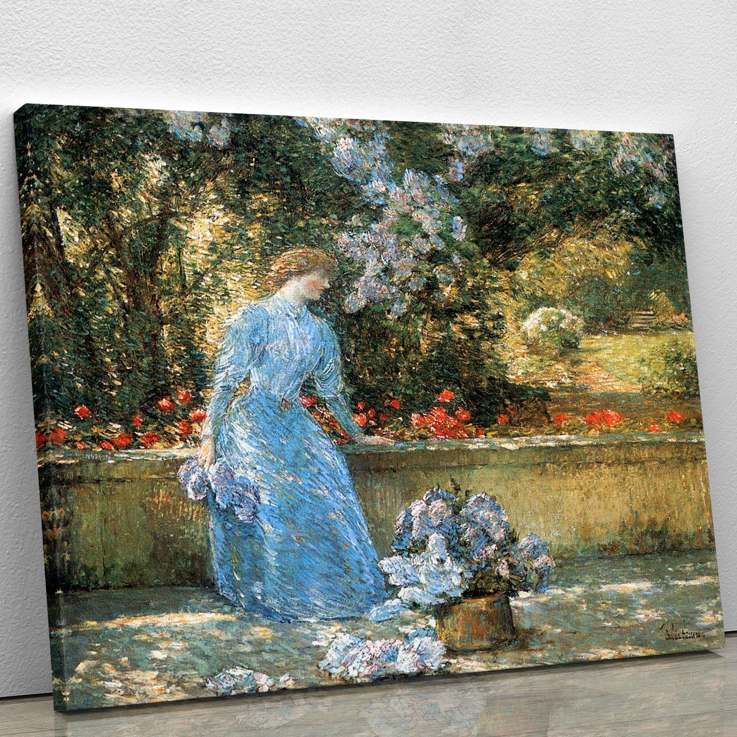 Woman in park by Hassam Canvas Print or Poster