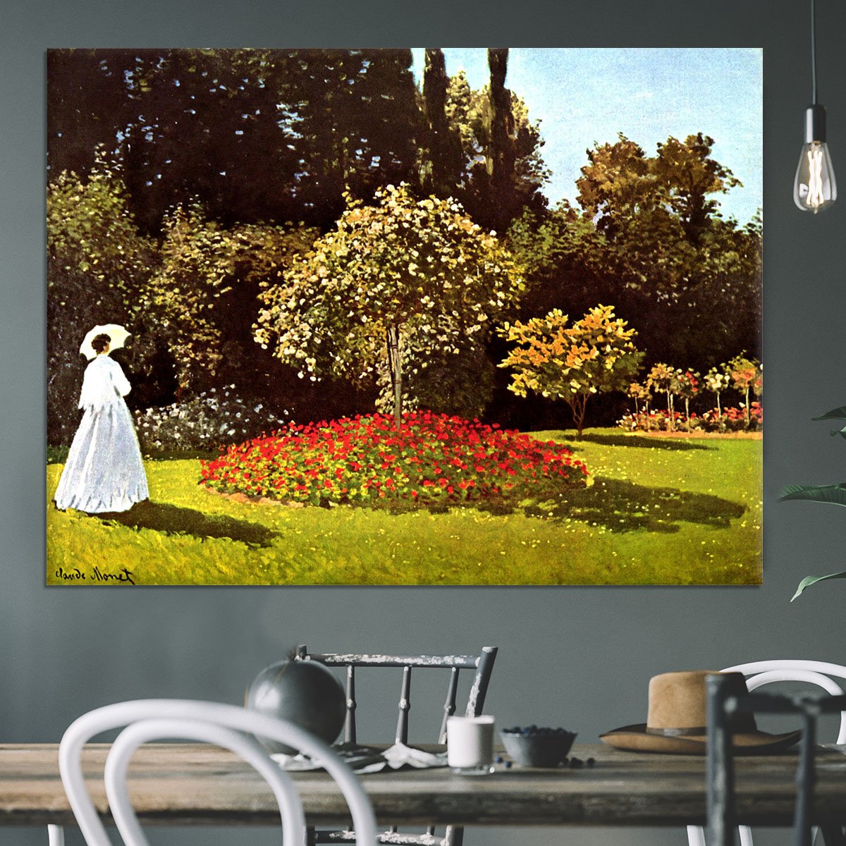 Woman in the garden by Monet Canvas Print or Poster