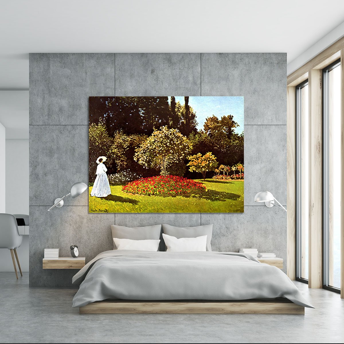 Woman in the garden by Monet Canvas Print or Poster