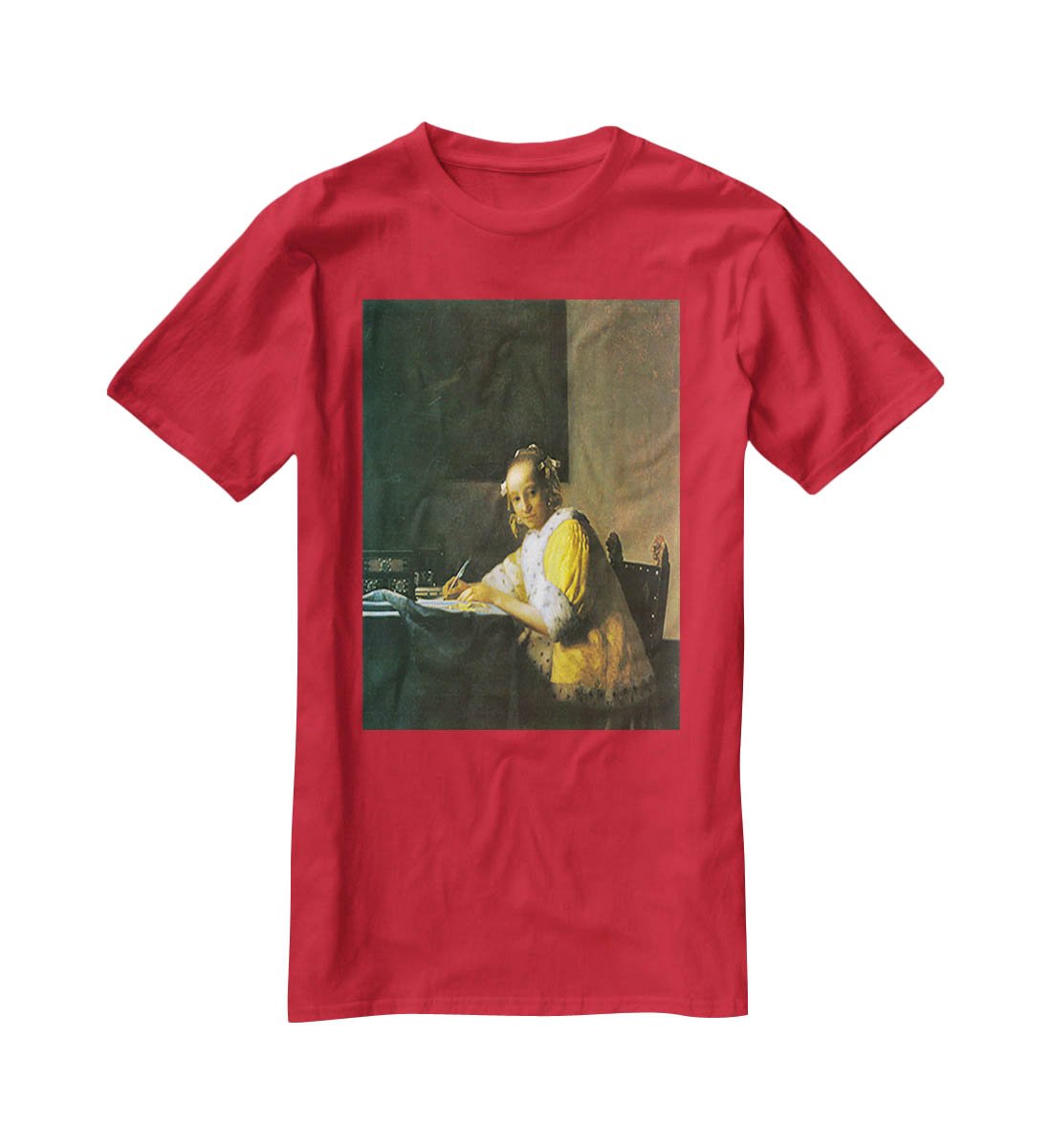 Woman in yellow by Vermeer T-Shirt - Canvas Art Rocks - 4