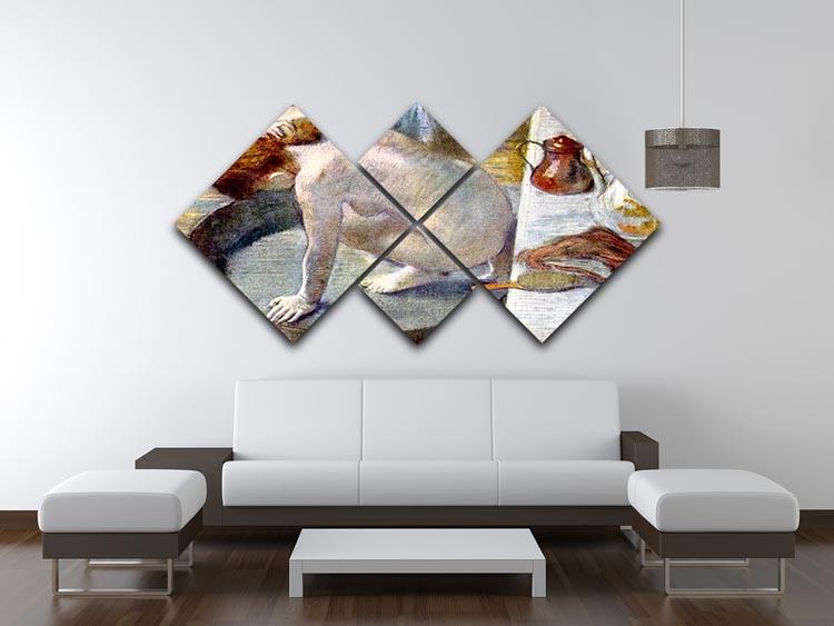 Woman washing in the tub by Degas 4 Square Multi Panel Canvas - Canvas Art Rocks - 3