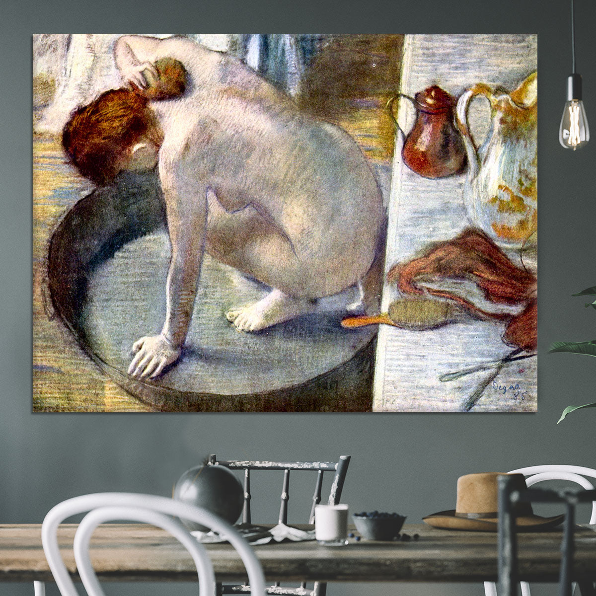 Woman washing in the tub by Degas Canvas Print or Poster - Canvas Art Rocks - 3