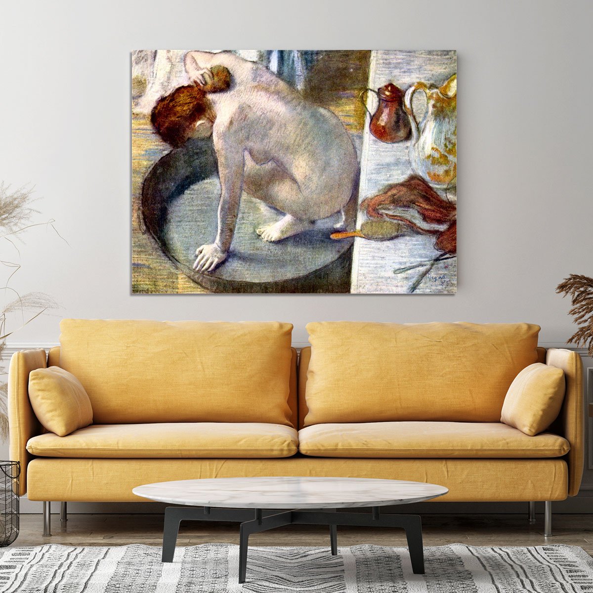 Woman washing in the tub by Degas Canvas Print or Poster