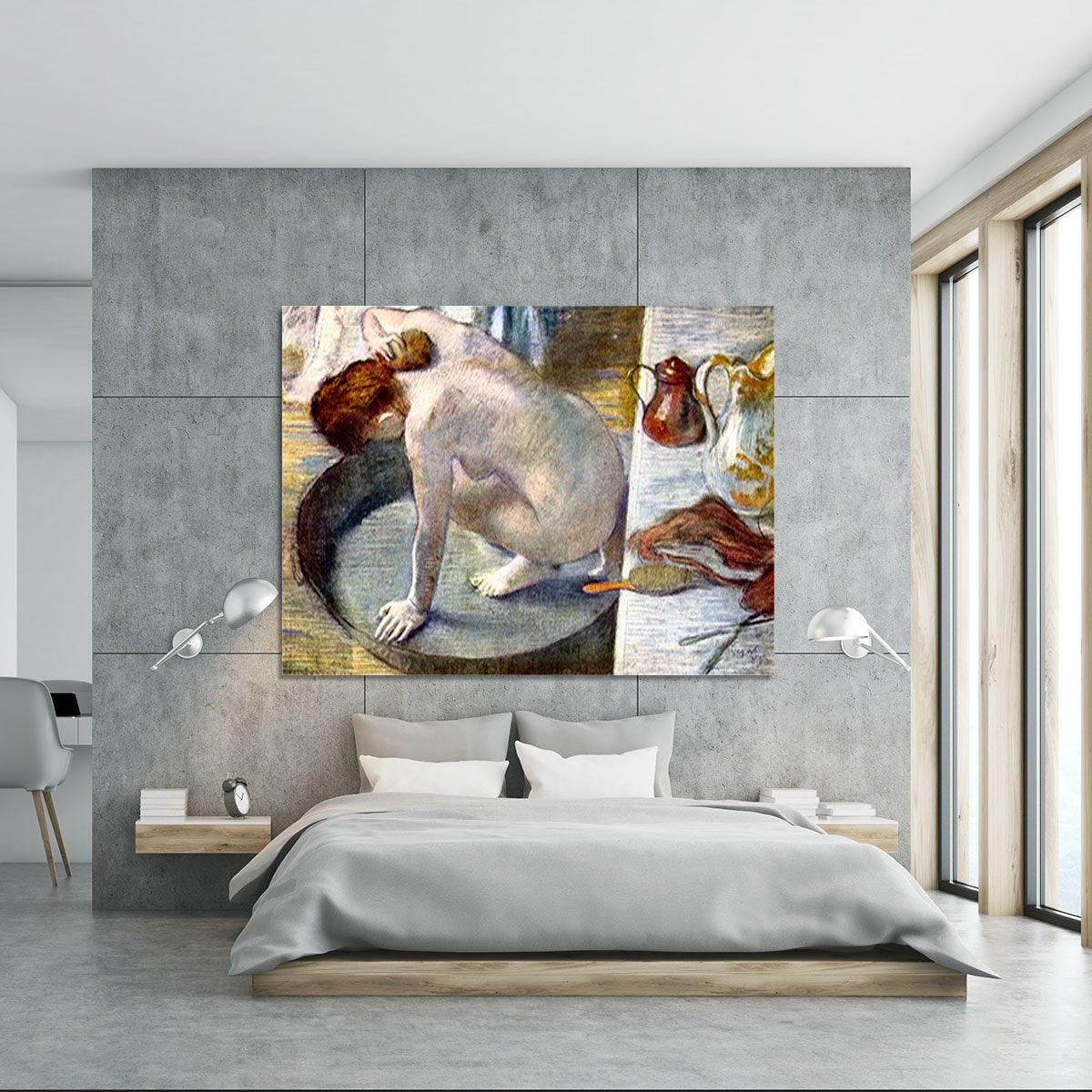 Woman washing in the tub by Degas Canvas Print or Poster