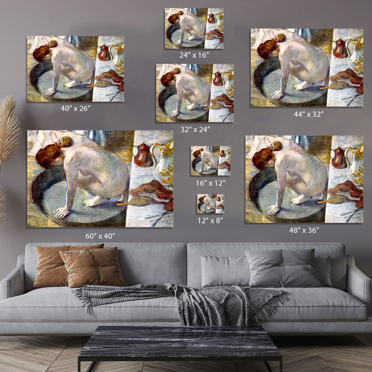Woman washing in the tub by Degas Canvas Print or Poster - Canvas Art Rocks - 7