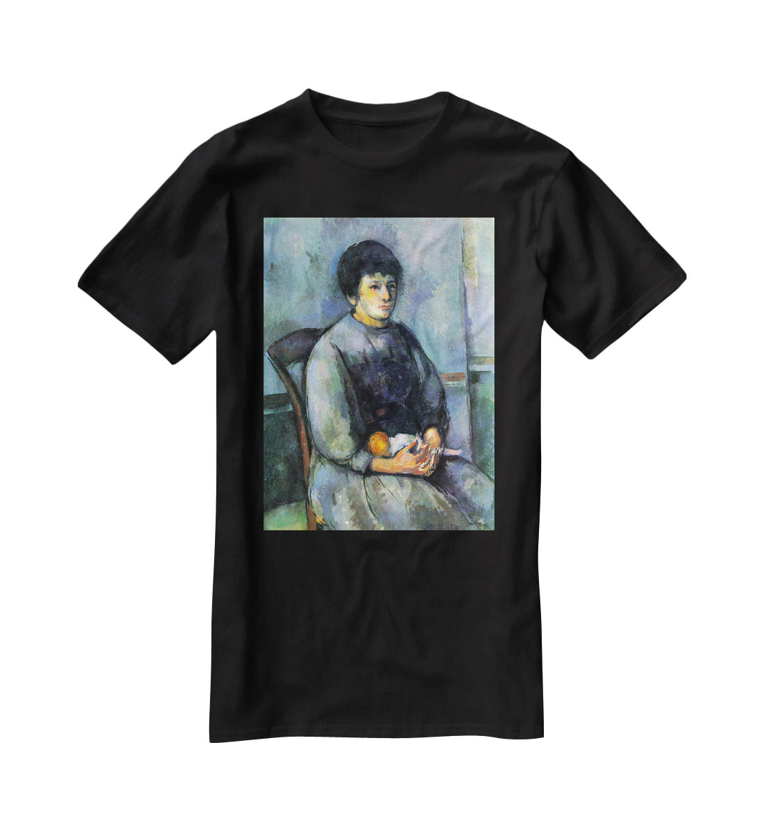 Woman with Doll by Cezanne T-Shirt - Canvas Art Rocks - 1