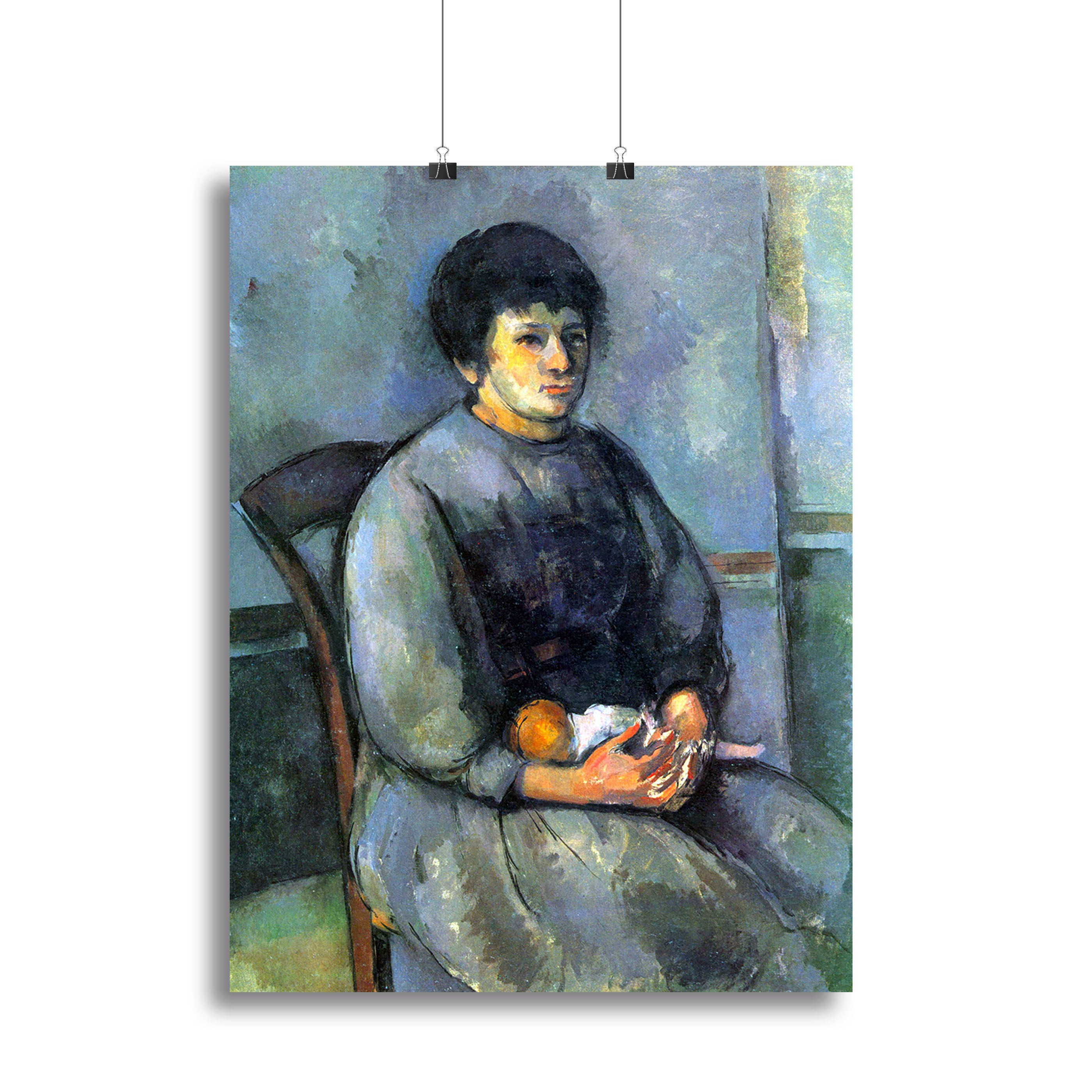 Woman with Doll by Cezanne Canvas Print or Poster - Canvas Art Rocks - 2