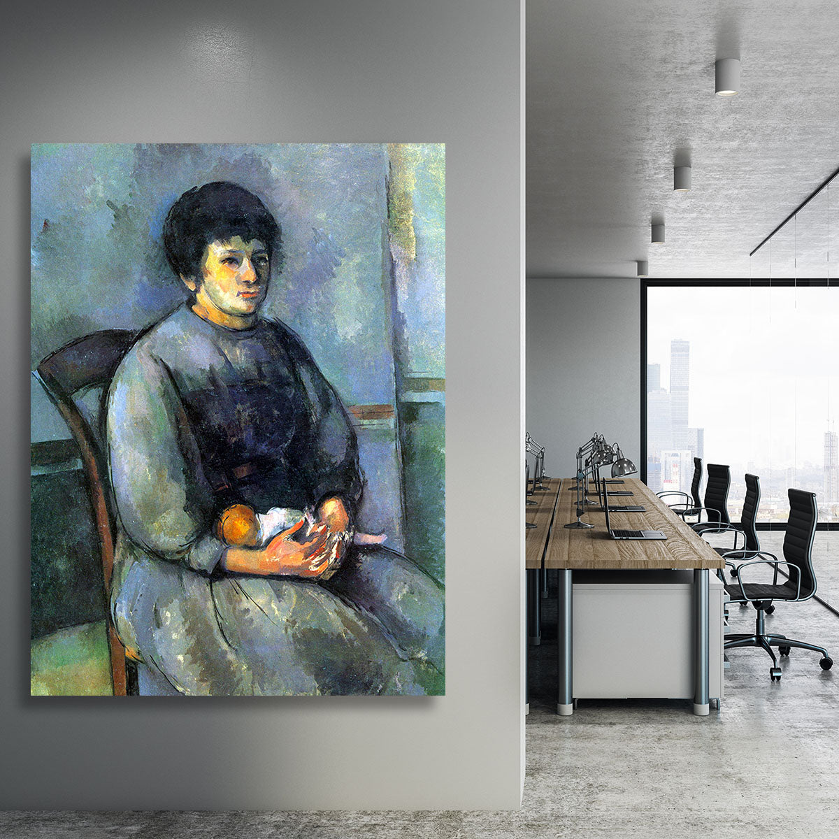 Woman with Doll by Cezanne Canvas Print or Poster - Canvas Art Rocks - 3
