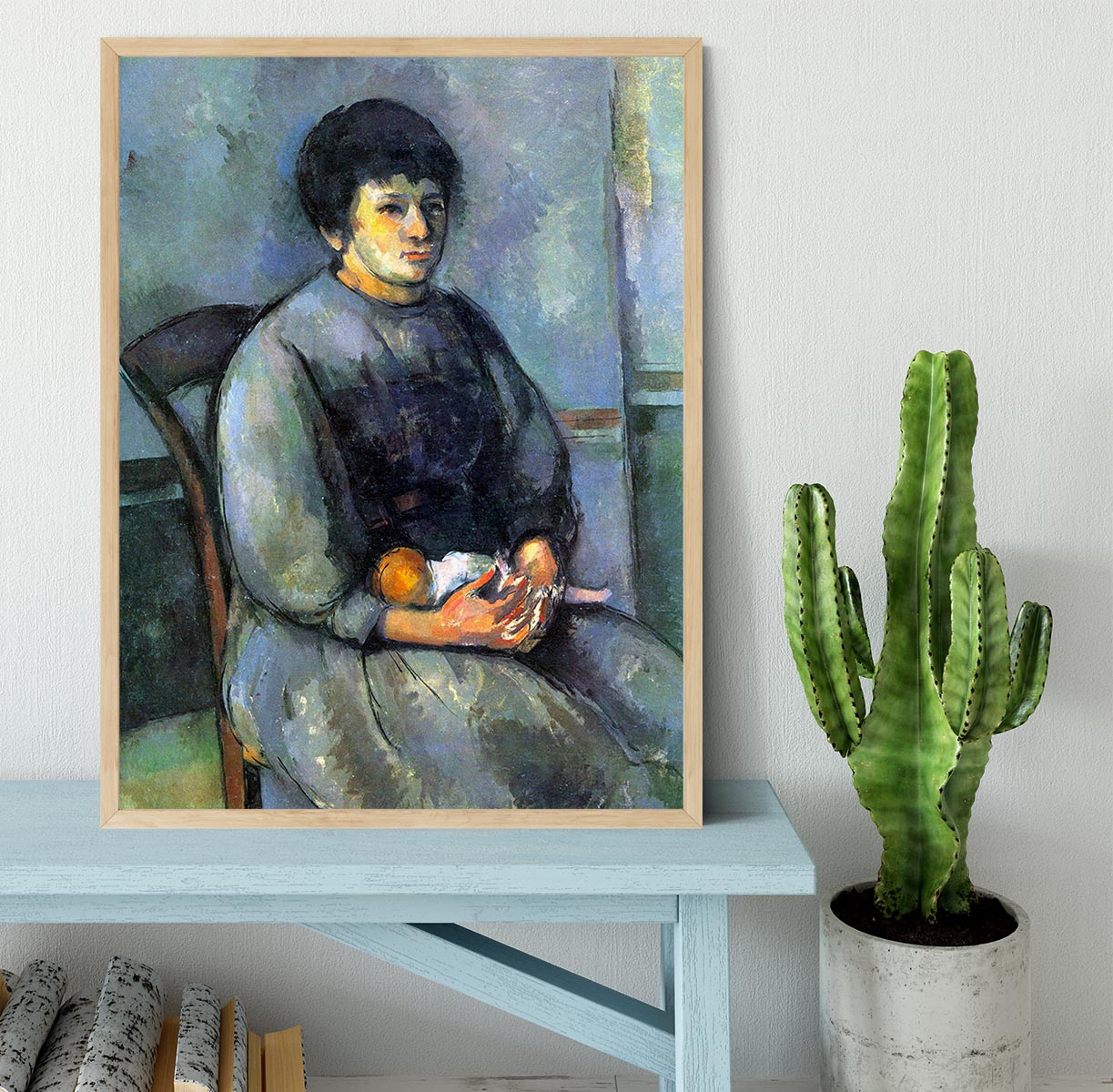 Woman with Doll by Cezanne Framed Print - Canvas Art Rocks - 4