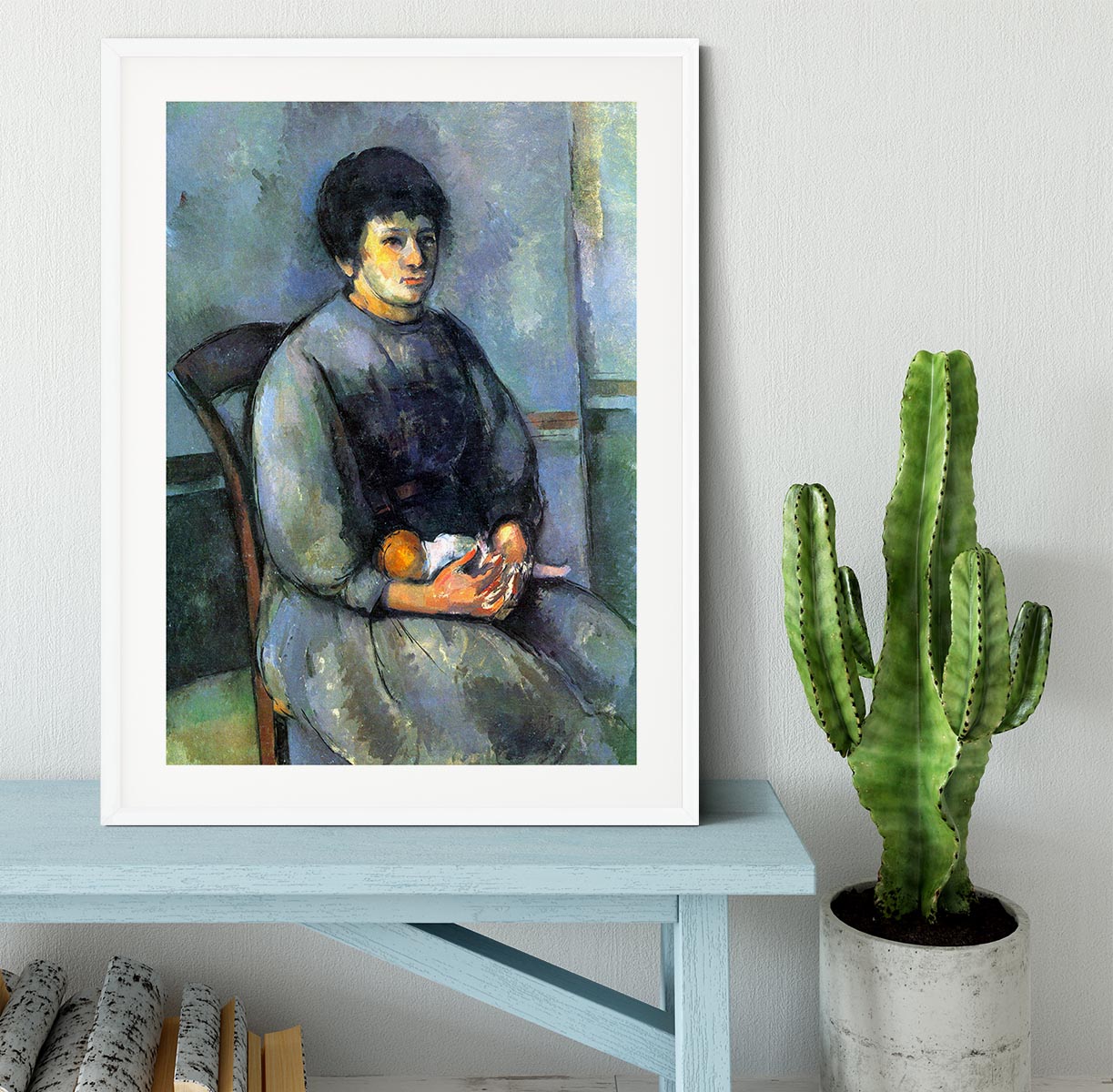 Woman with Doll by Cezanne Framed Print - Canvas Art Rocks - 5