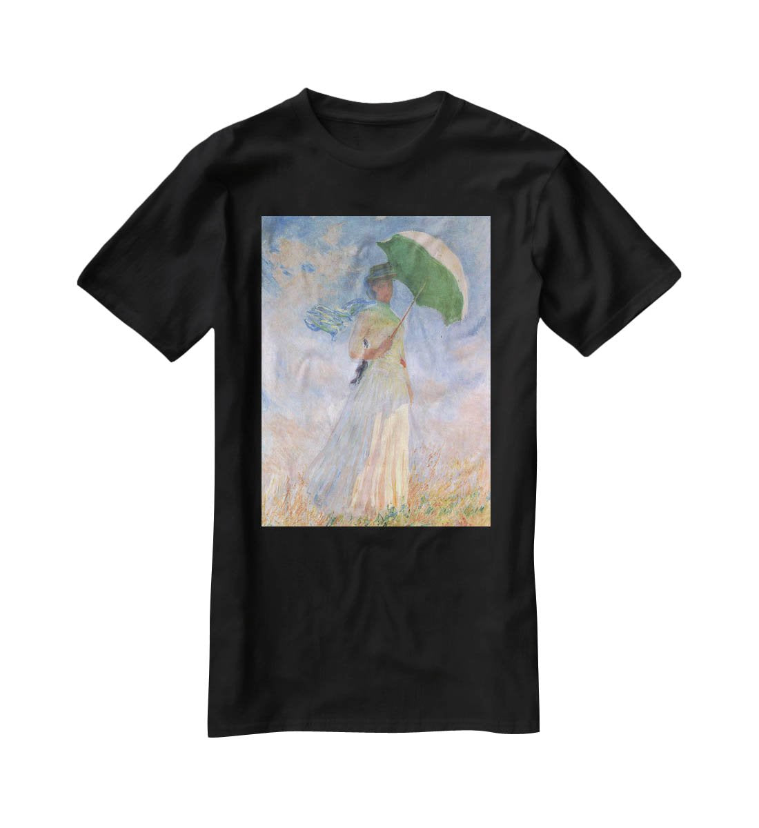 Woman with Parasol 2 by Monet T-Shirt - Canvas Art Rocks - 1