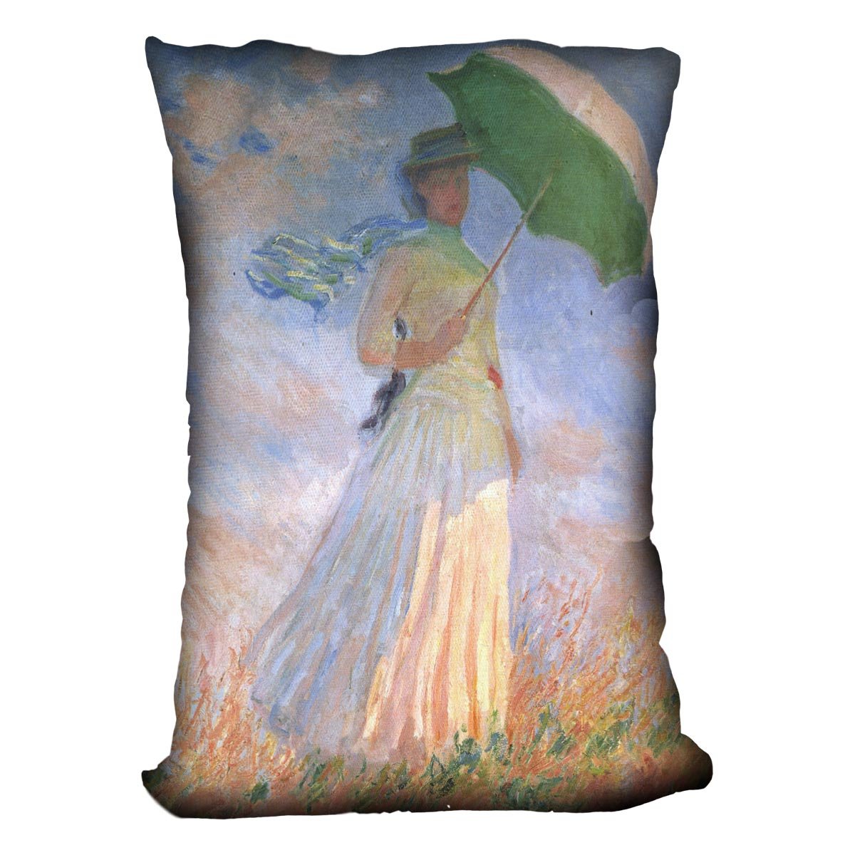 Woman with Parasol 2 by Monet Throw Pillow