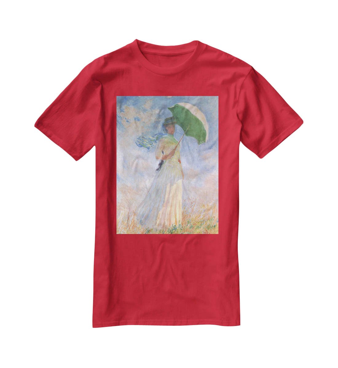 Woman with Parasol 2 by Monet T-Shirt - Canvas Art Rocks - 4