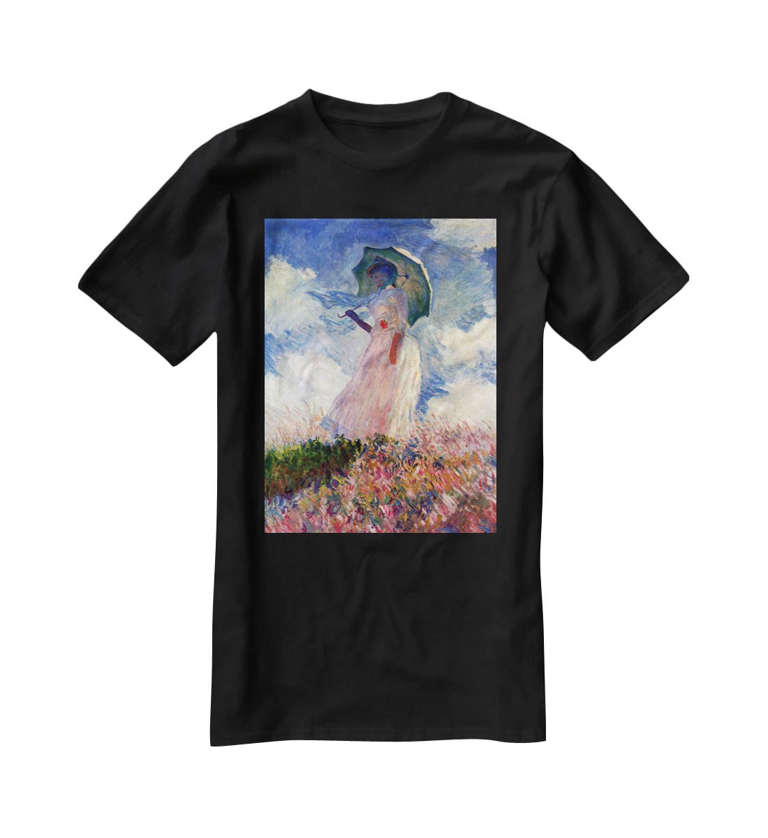 Woman with Parasol study by Monet T-Shirt - Canvas Art Rocks - 1