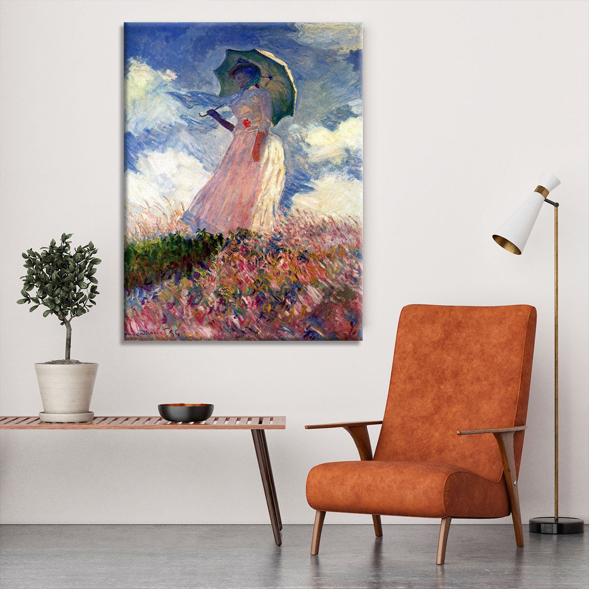 Woman with Parasol study by Monet Canvas Print or Poster