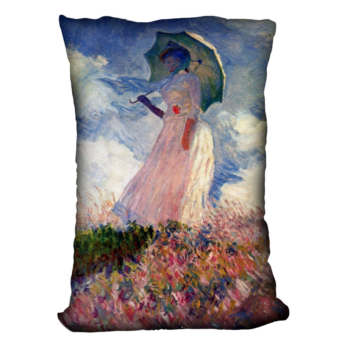 Woman with Parasol study by Monet Throw Pillow