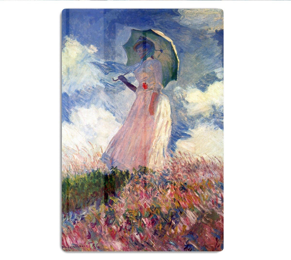 Woman with Parasol study by Monet HD Metal Print