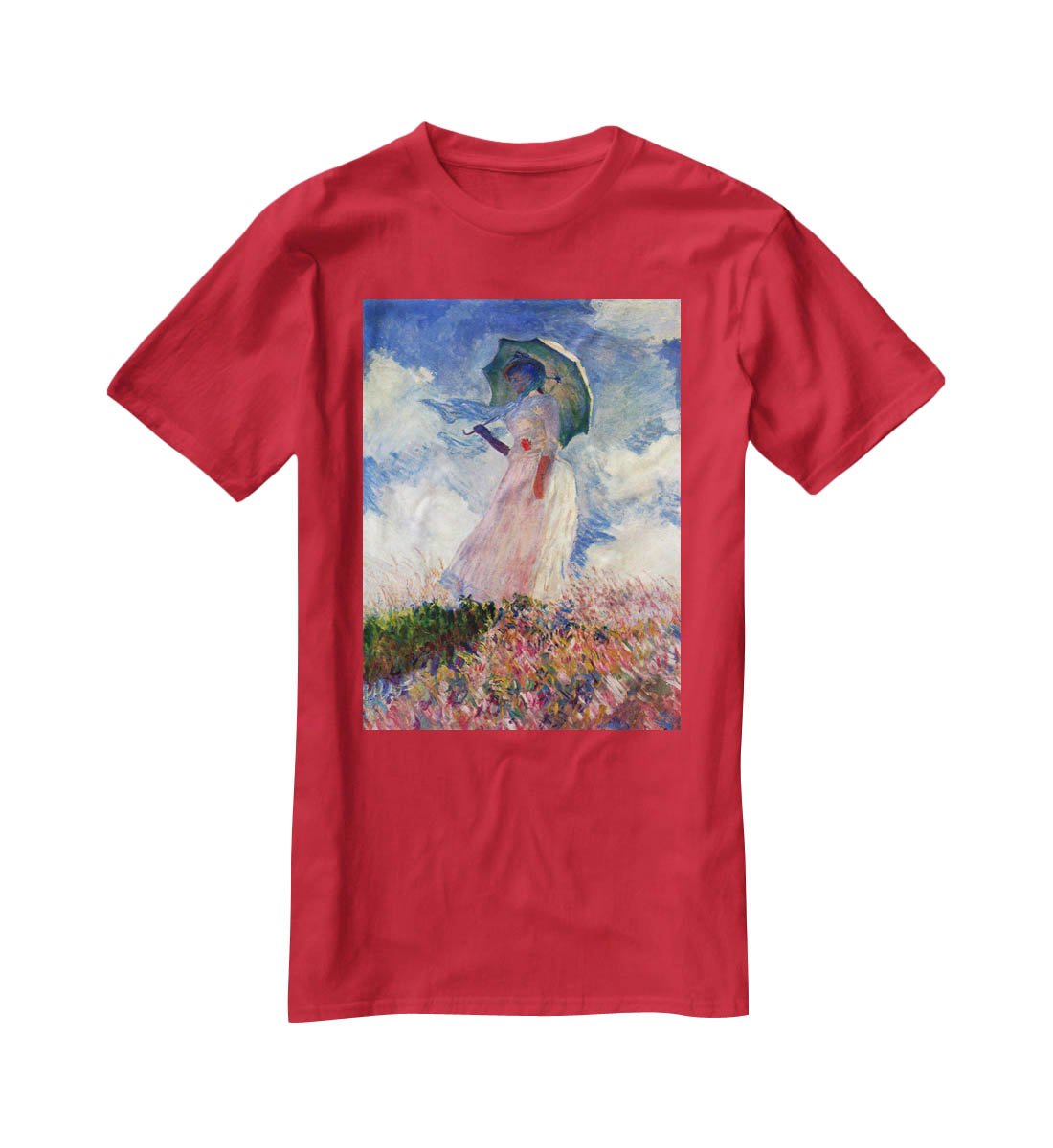 Woman with Parasol study by Monet T-Shirt - Canvas Art Rocks - 4