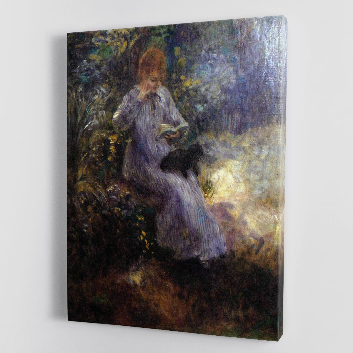 Woman with a black dog by Renoir Canvas Print or Poster