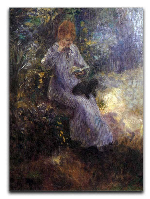 Woman with a black dog by Renoir Canvas Print or Poster  - Canvas Art Rocks - 1
