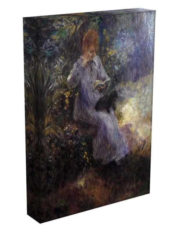 Woman with a black dog by Renoir Canvas Print or Poster - Canvas Art Rocks - 3