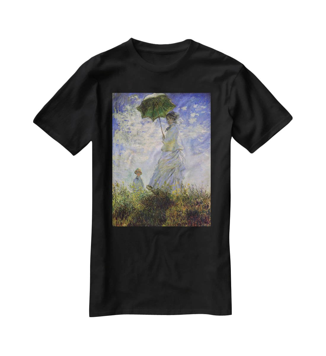 Woman with a parasol by Monet T-Shirt - Canvas Art Rocks - 1