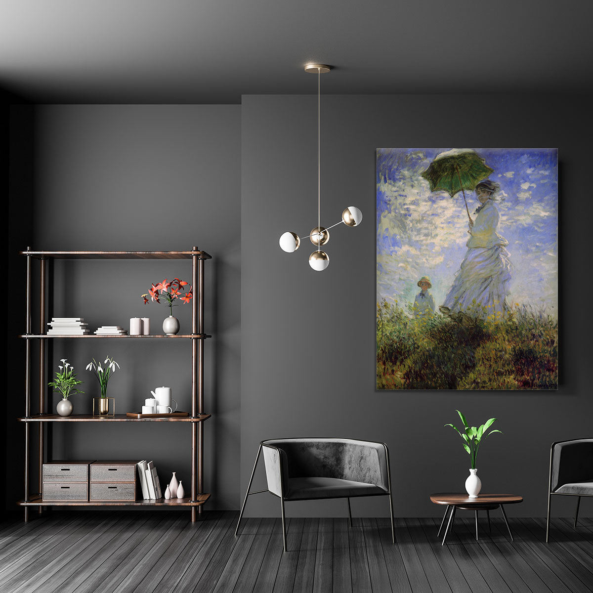 Woman with a parasol by Monet Canvas Print or Poster - Canvas Art Rocks - 5