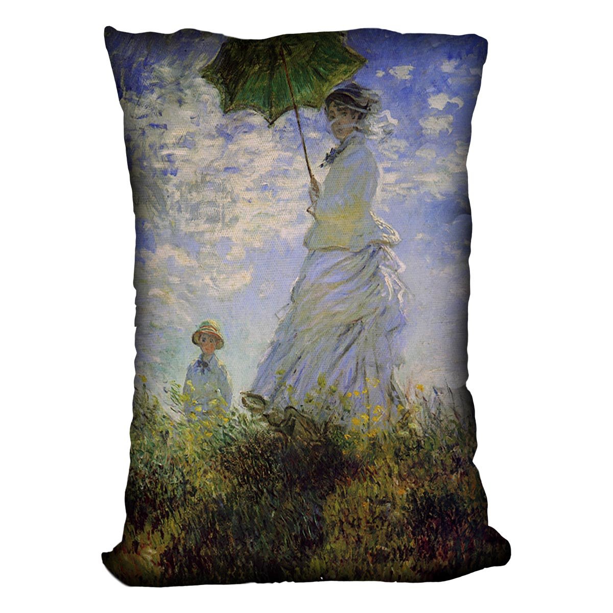 Woman with a parasol by Monet Throw Pillow