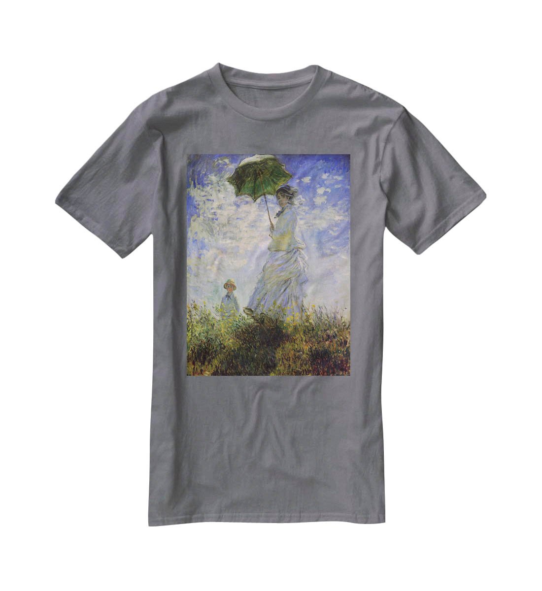 Woman with a parasol by Monet T-Shirt - Canvas Art Rocks - 3