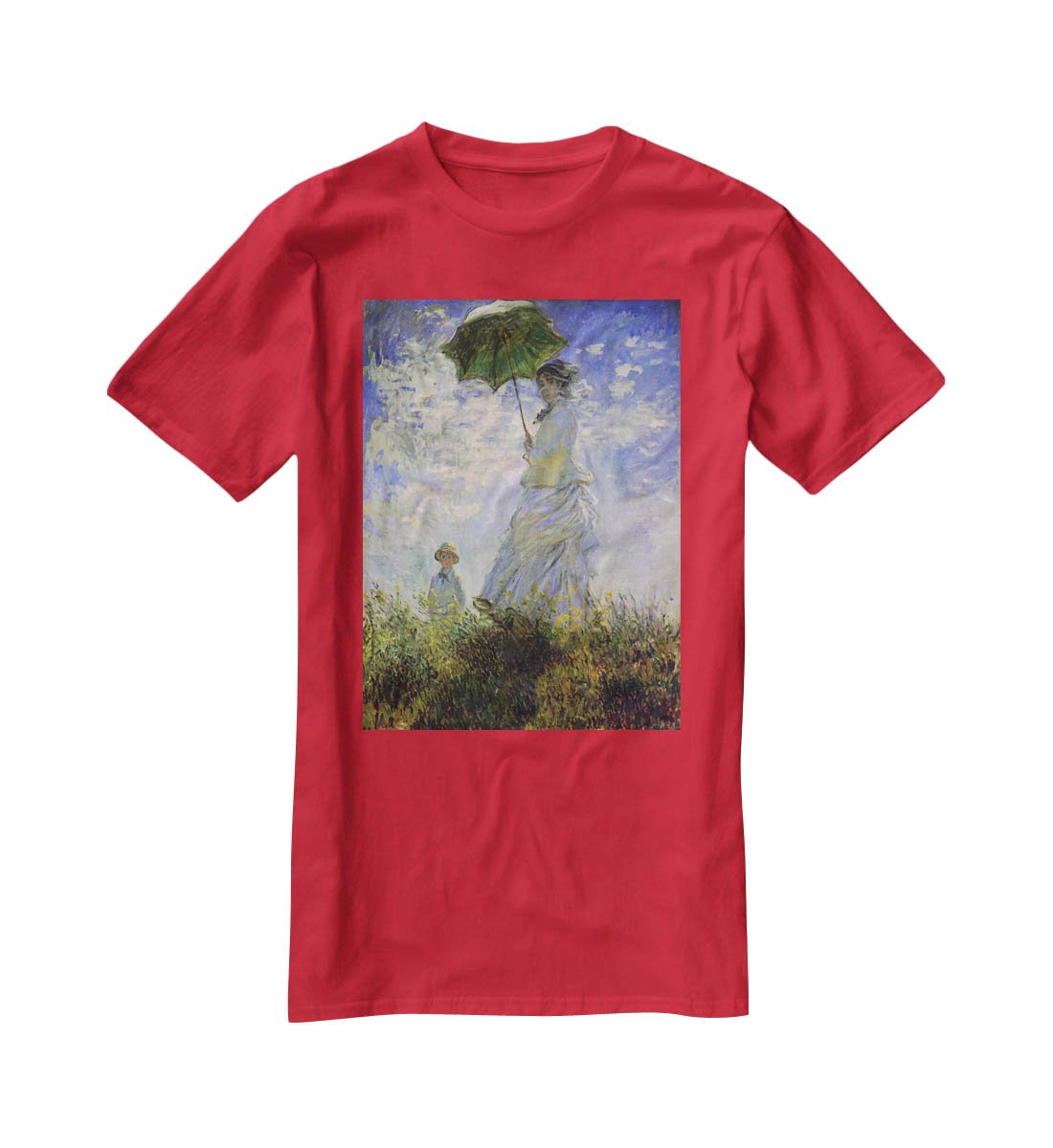 Woman with a parasol by Monet T-Shirt - Canvas Art Rocks - 4