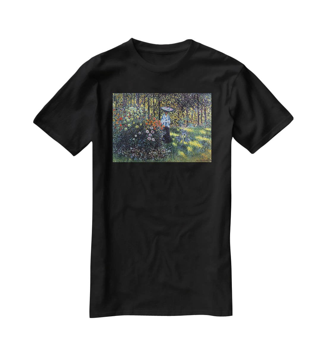 Woman with a parasol in the garden of Argenteuil by Monet T-Shirt - Canvas Art Rocks - 1