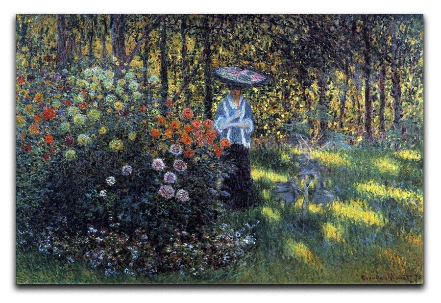 Woman with a parasol in the garden of Argenteuil by Monet Canvas Print & Poster  - Canvas Art Rocks - 1