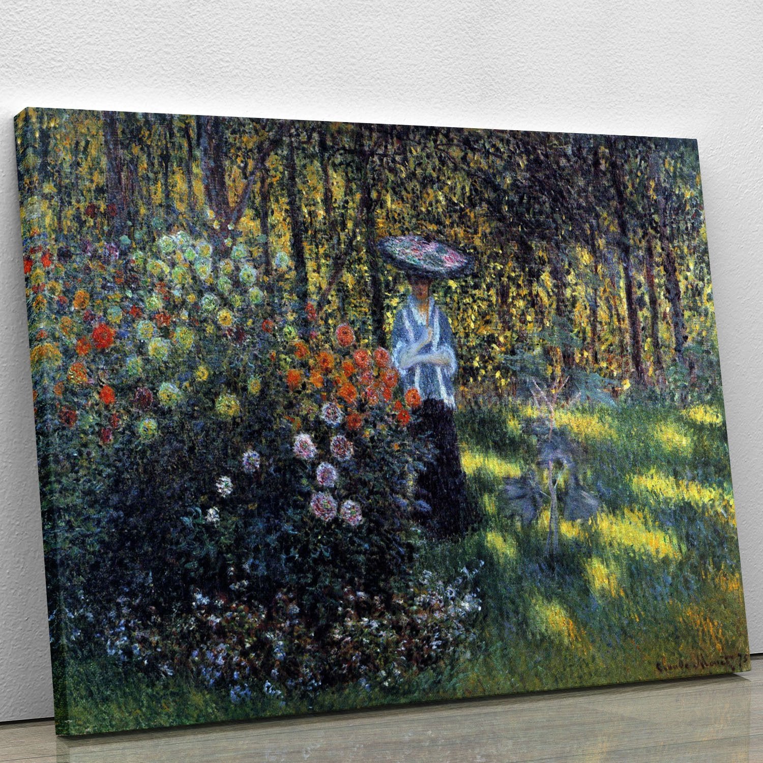 Woman with a parasol in the garden of Argenteuil by Monet Canvas Print or Poster