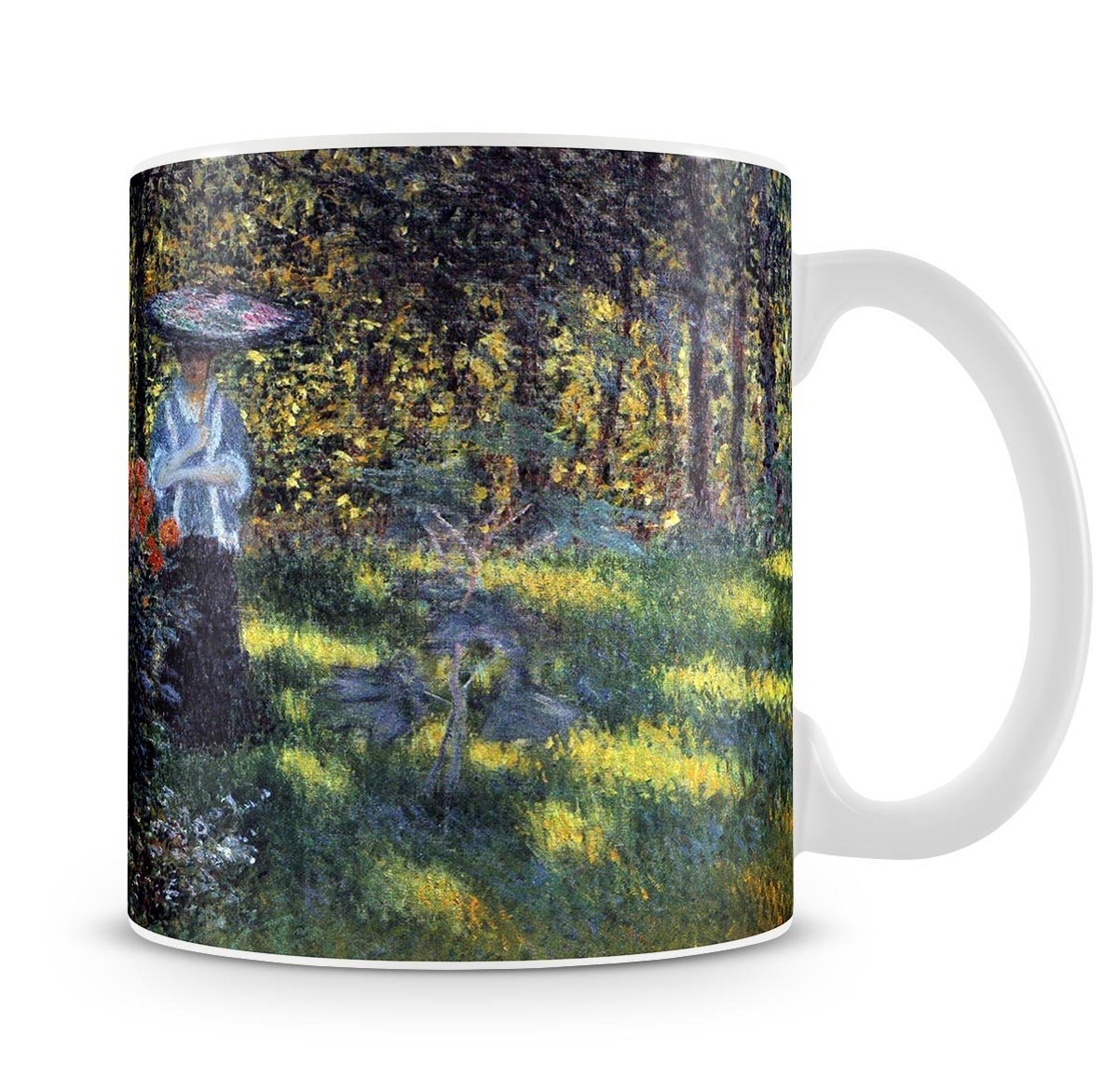 Woman with a parasol in the garden of Argenteuil by Monet Mug - Canvas Art Rocks - 4