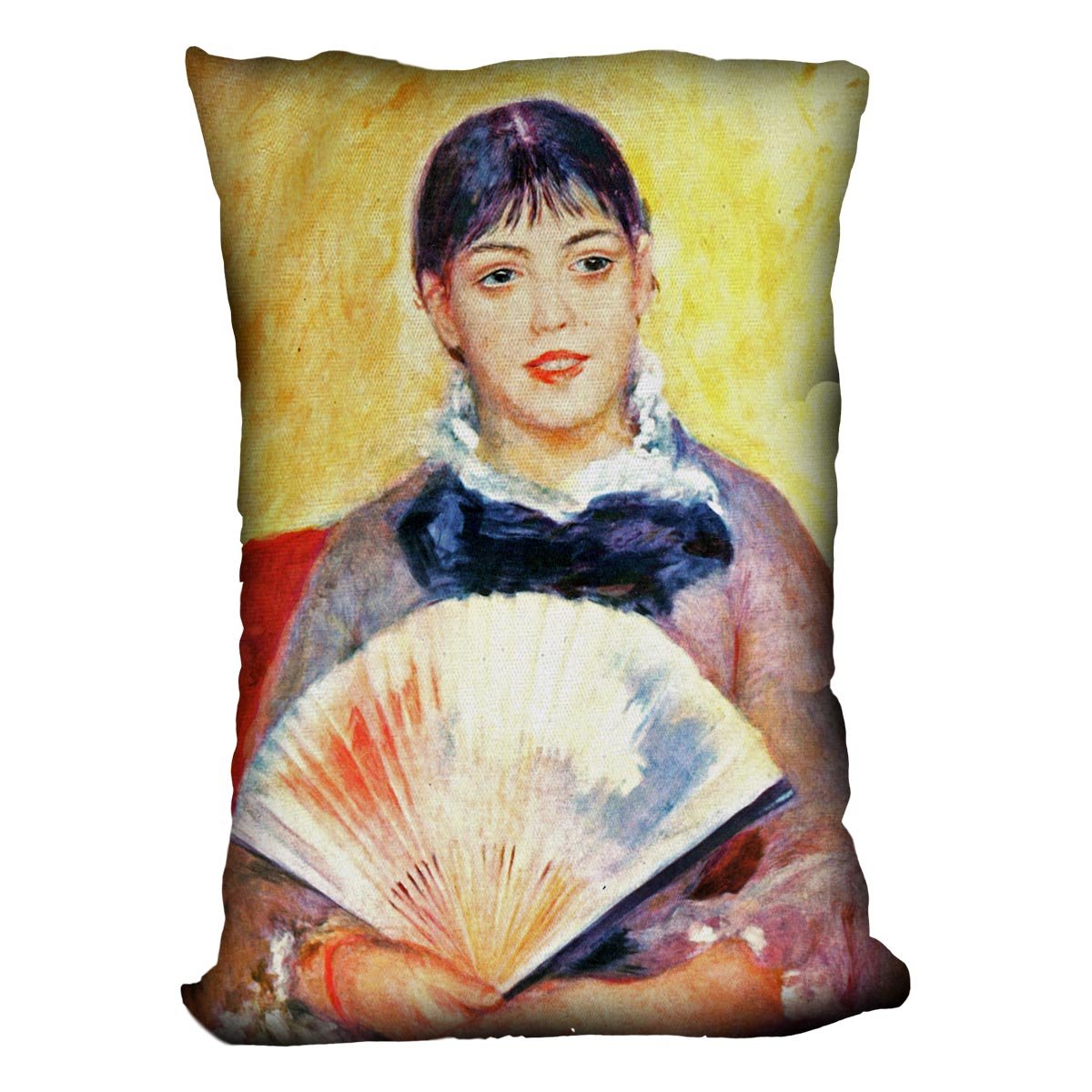 Woman with fan by Renoir Throw Pillow