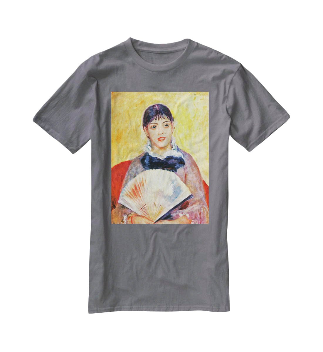 Woman with fan by Renoir T-Shirt - Canvas Art Rocks - 3