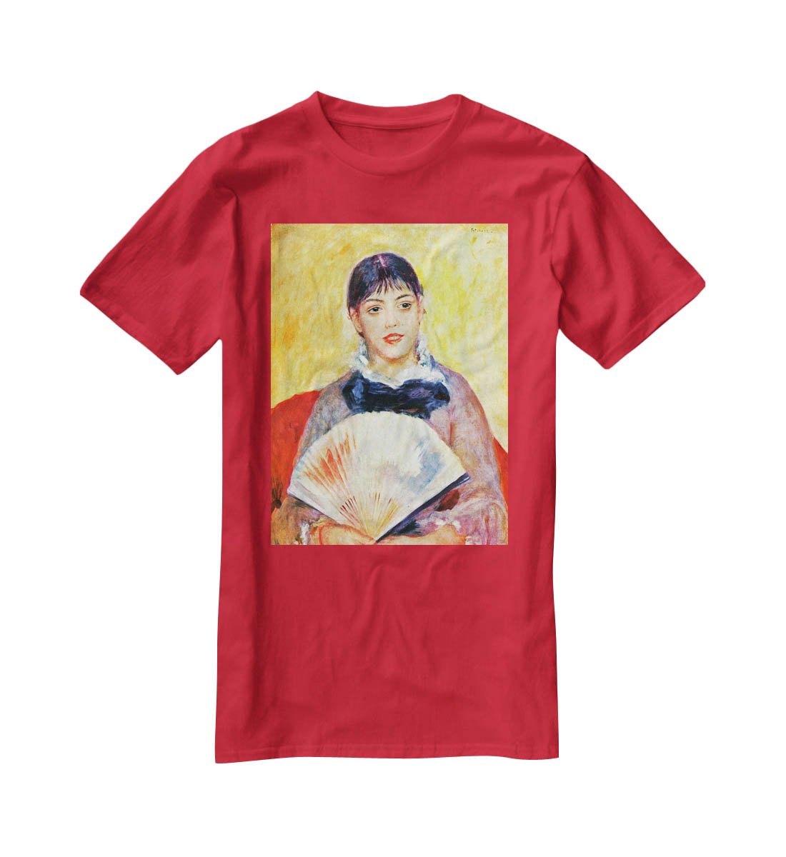 Woman with fan by Renoir T-Shirt - Canvas Art Rocks - 4