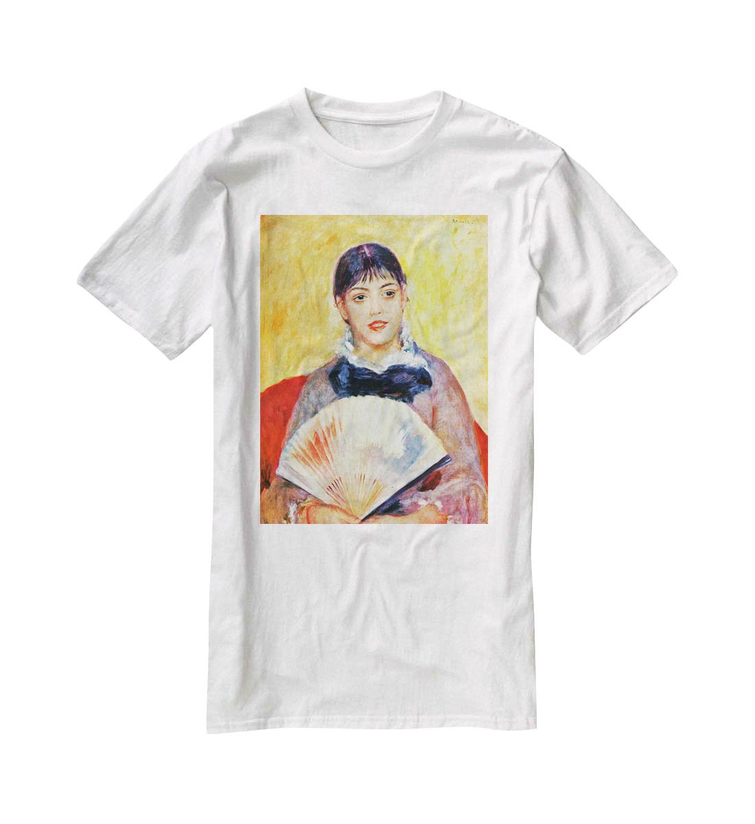 Woman with fan by Renoir T-Shirt - Canvas Art Rocks - 5