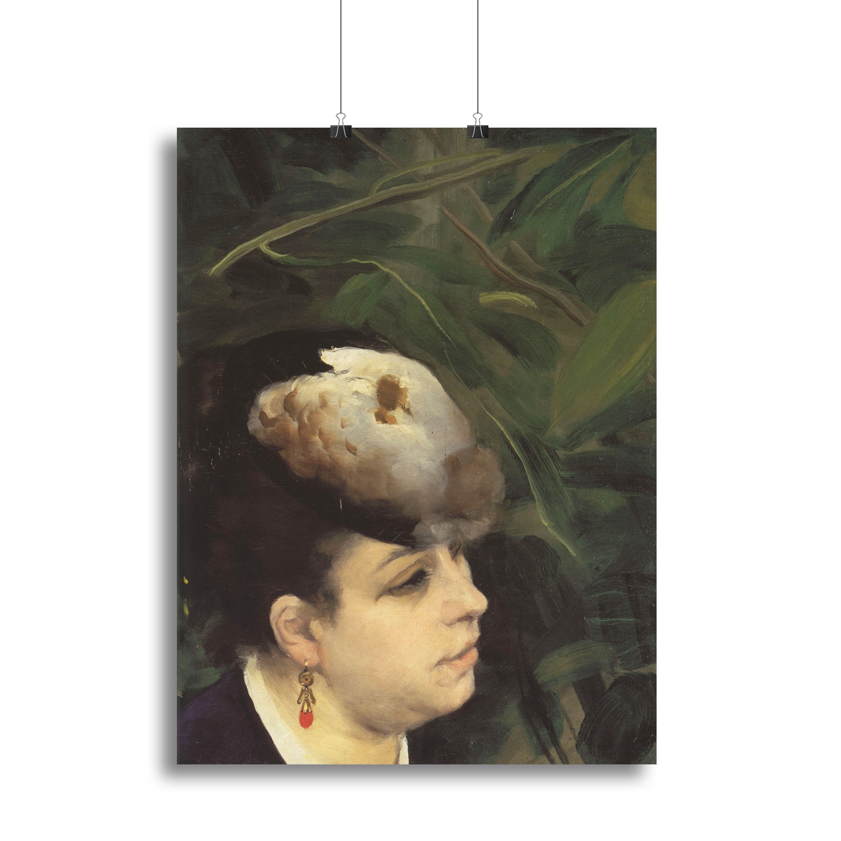 Woman with gull feathe Detail by Renoir Canvas Print or Poster