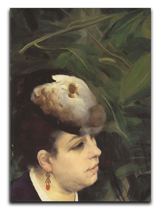 Woman with gull feathe Detail by Renoir Canvas Print or Poster  - Canvas Art Rocks - 1