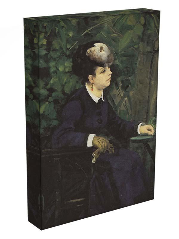 Woman with gull feather Woman in the garden by Renoir Canvas Print or Poster - Canvas Art Rocks - 3