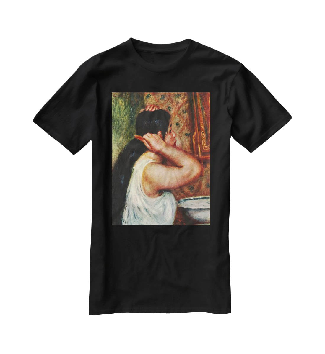 Woman with hair combs by Renoir T-Shirt - Canvas Art Rocks - 1