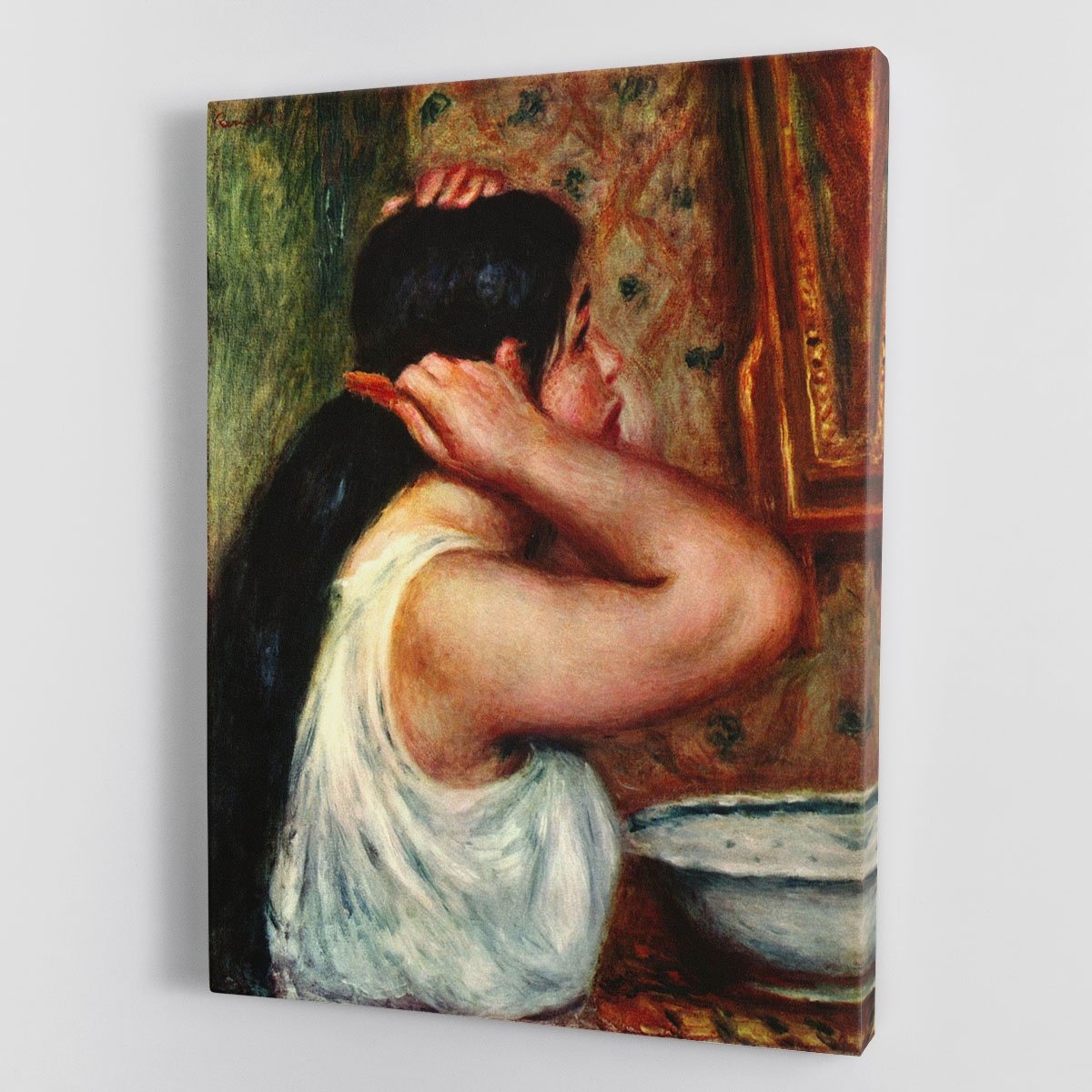 Woman with hair combs by Renoir Canvas Print or Poster