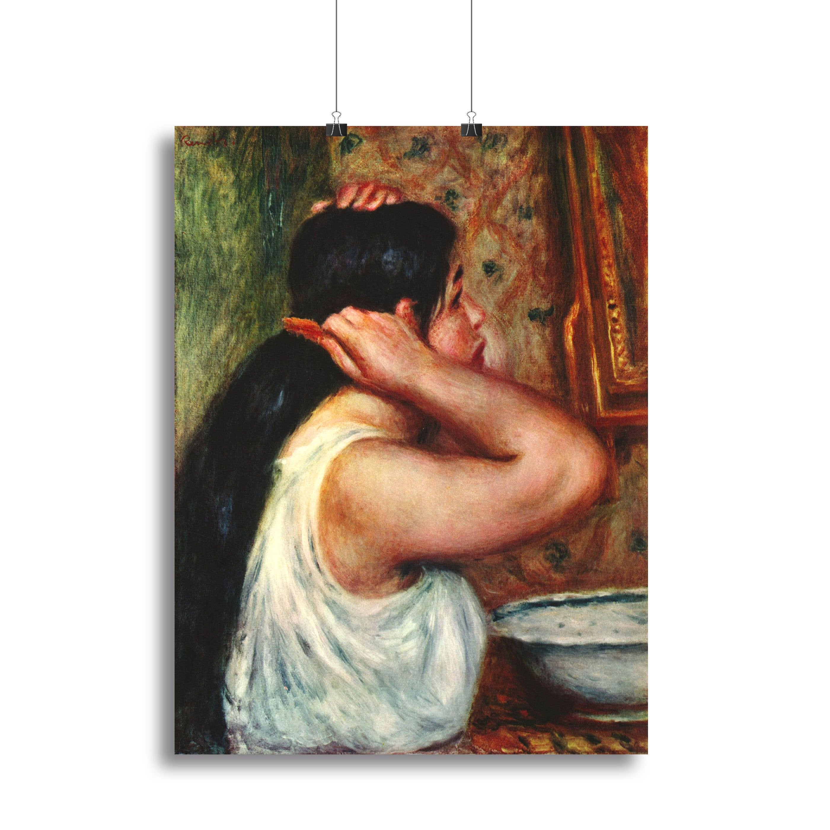 Woman with hair combs by Renoir Canvas Print or Poster