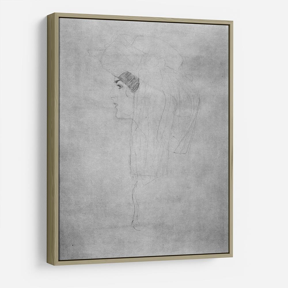 Woman with hat in profile by Klimt HD Metal Print