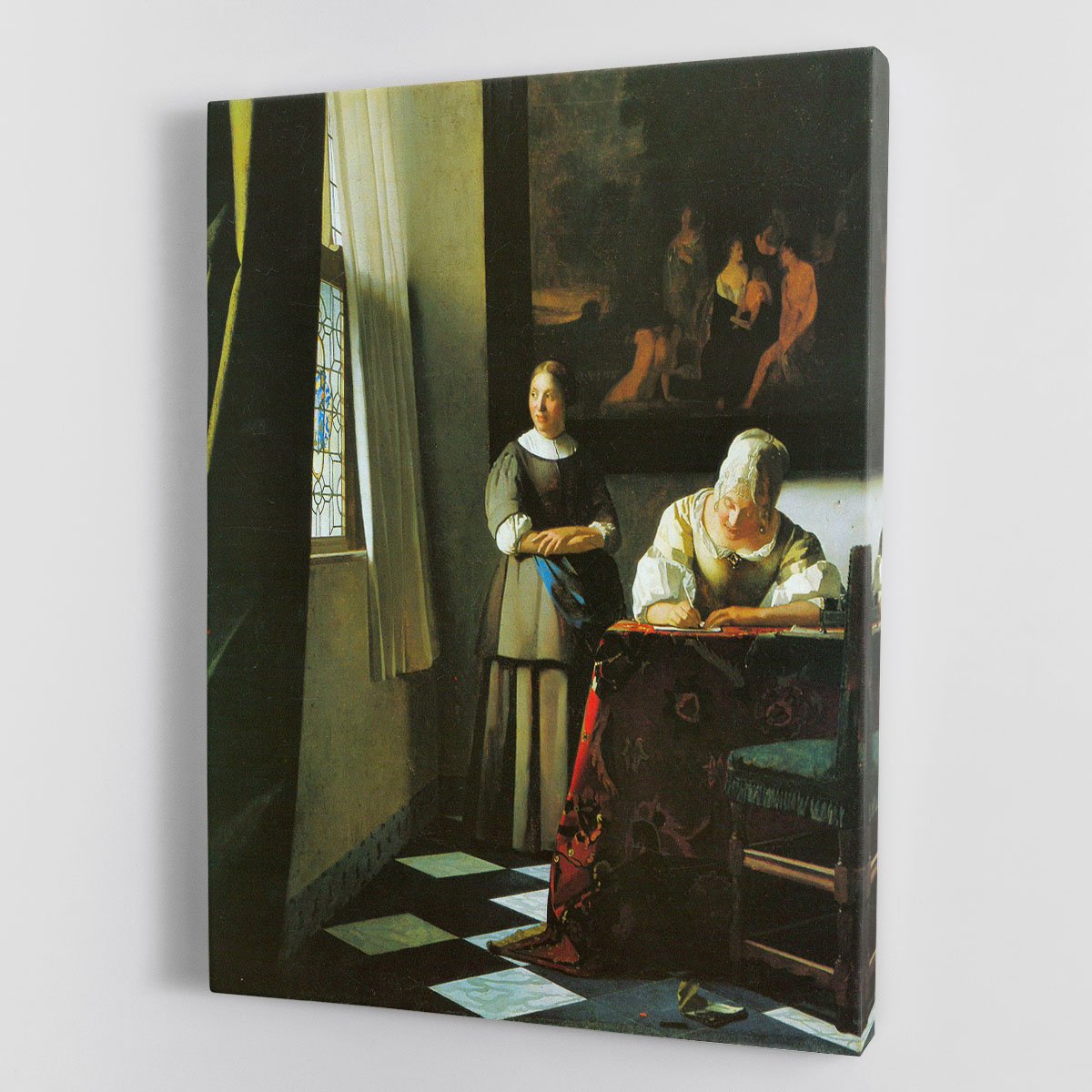 Woman with messenger by Vermeer Canvas Print or Poster