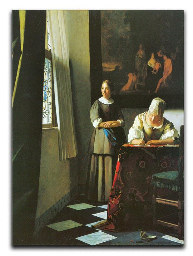 Woman with messenger by Vermeer Canvas Print or Poster - Canvas Art Rocks - 1
