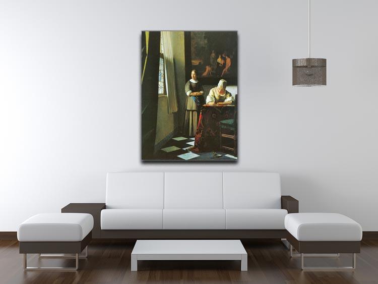 Woman with messenger by Vermeer Canvas Print or Poster - Canvas Art Rocks - 4