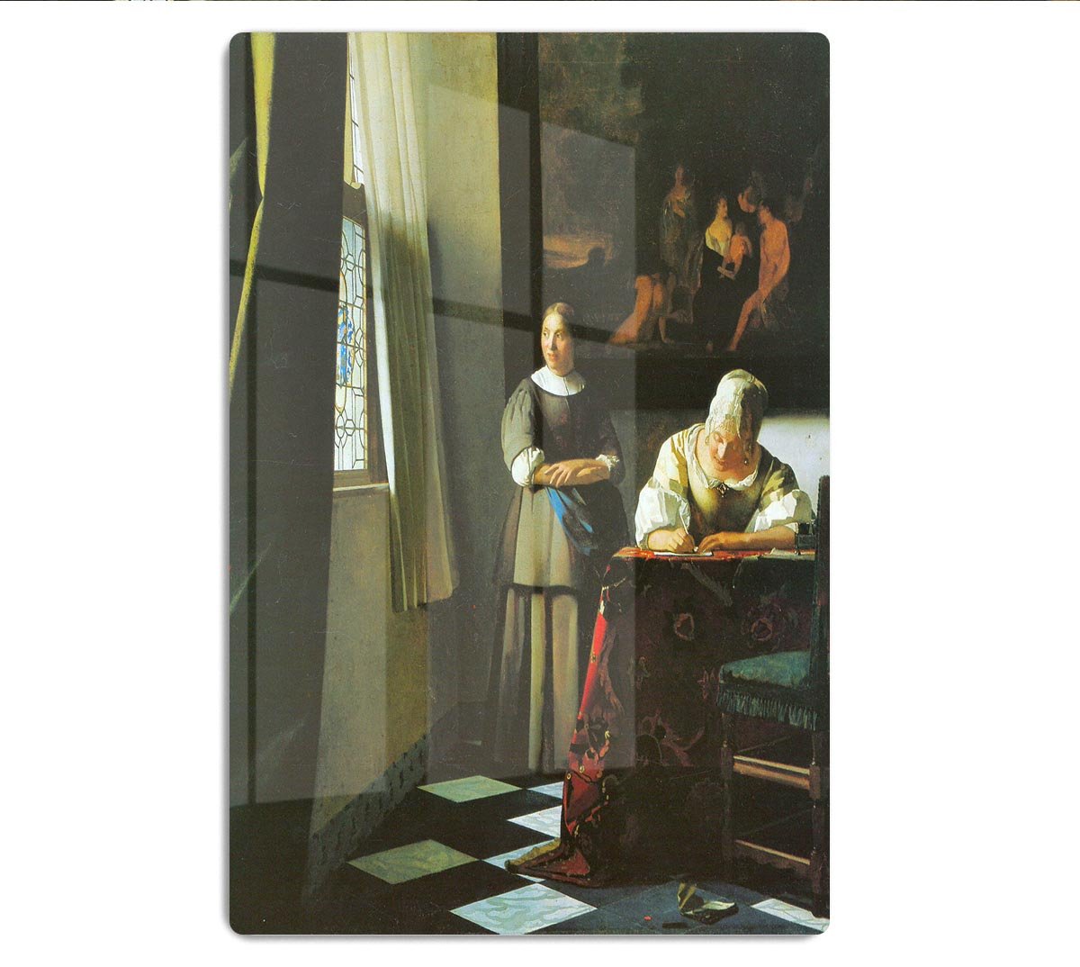 Woman with messenger by Vermeer HD Metal Print - Canvas Art Rocks - 1