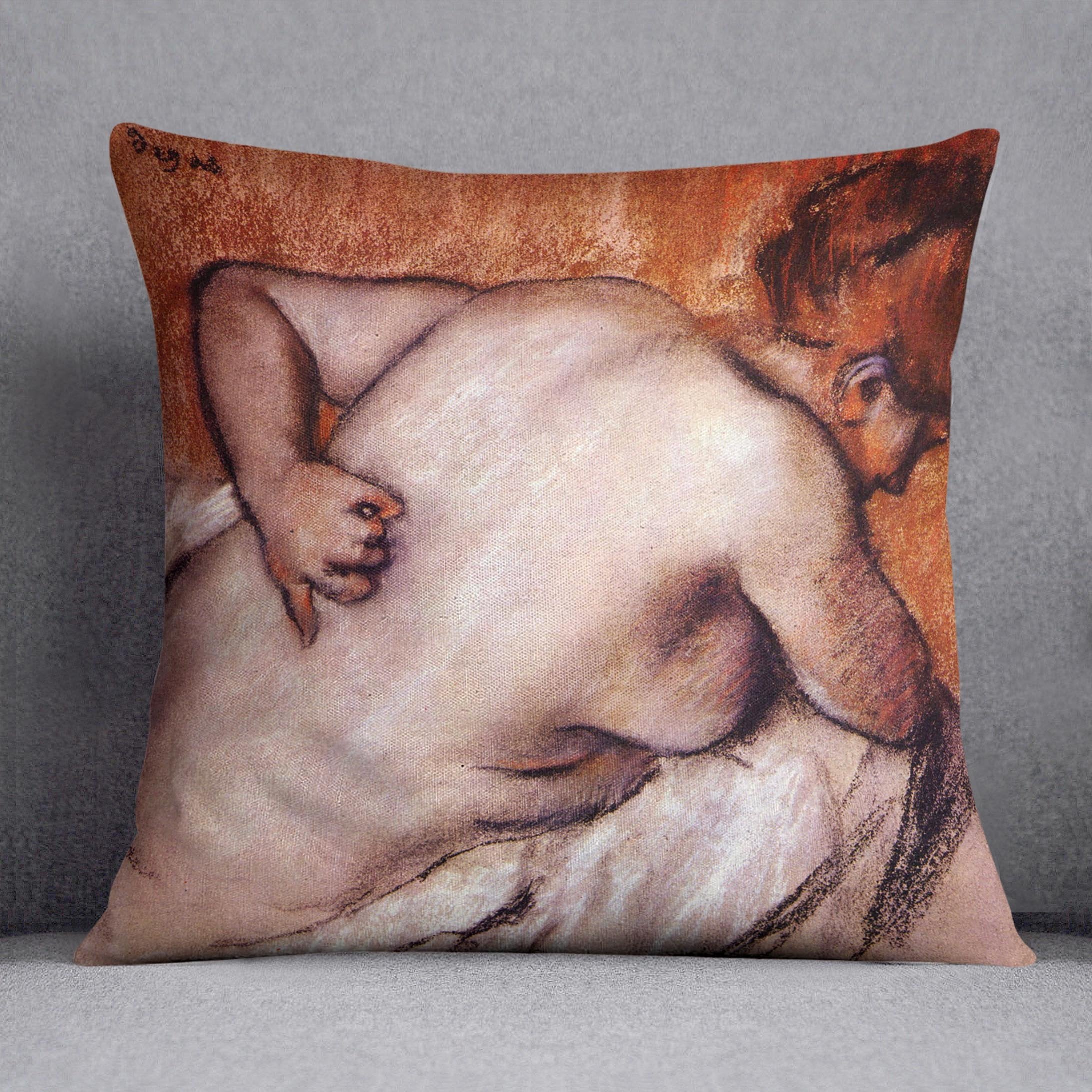 Womans back by Degas Cushion